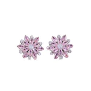 Sunflower Pink Crystal Earrings