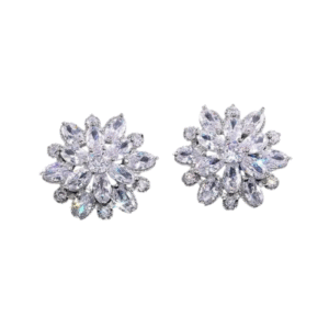 Sunflower White Crystal Earrings