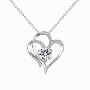 Twin Hearts Pendant Necklace